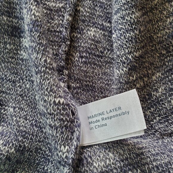 Marine Layer Nantucket Open Front Cardigan Medium Burnout Blue and White - Picture 13 of 16